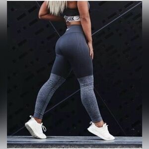 NWT Gymshark TwoTone Seamless Leggings Black/Black Marl size Large